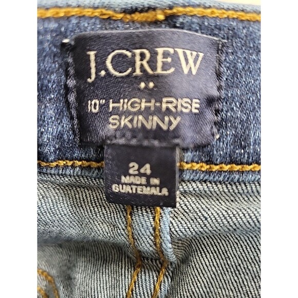 J Crew Womens Jeans Blue 24 High Rise Skinny Denim Stretch Button Fly Casual - Picture 2 of 16